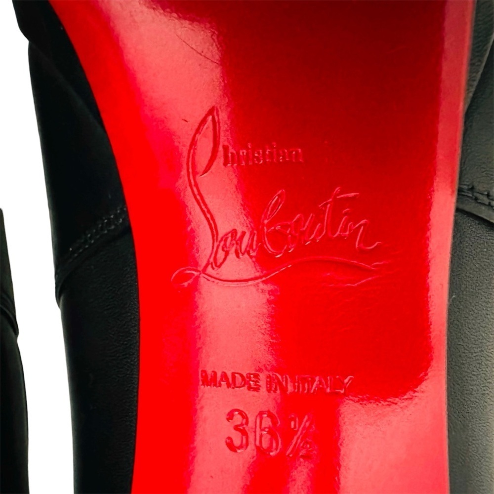 Christian Louboutin Crochinetta 100 Black Leather Ankle Boots Size 36.5 - Picture 13 of 15